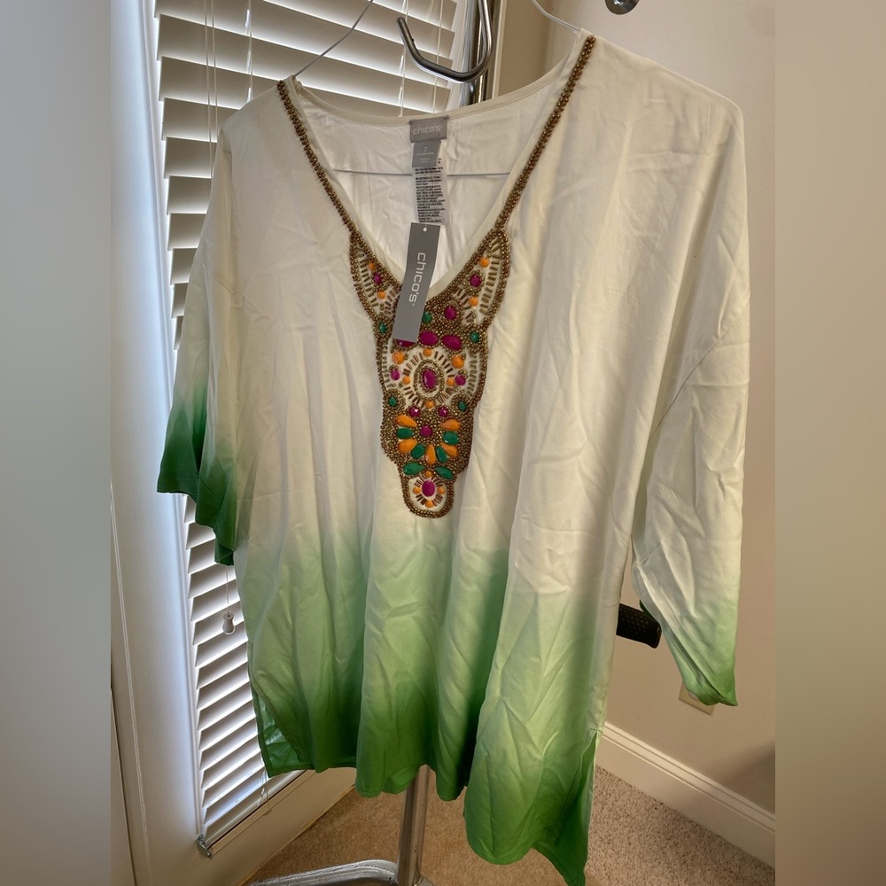 NWT Chico’s Ombré Embellished Tunic